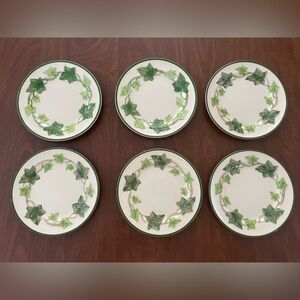 Set of 6 Franciscan Ivy Dessert / Bread & Butter Plates